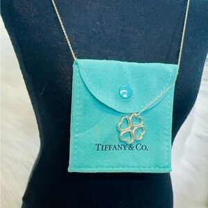 Tiffany & Co. Silver Loving Heart Clover Pendant Necklace